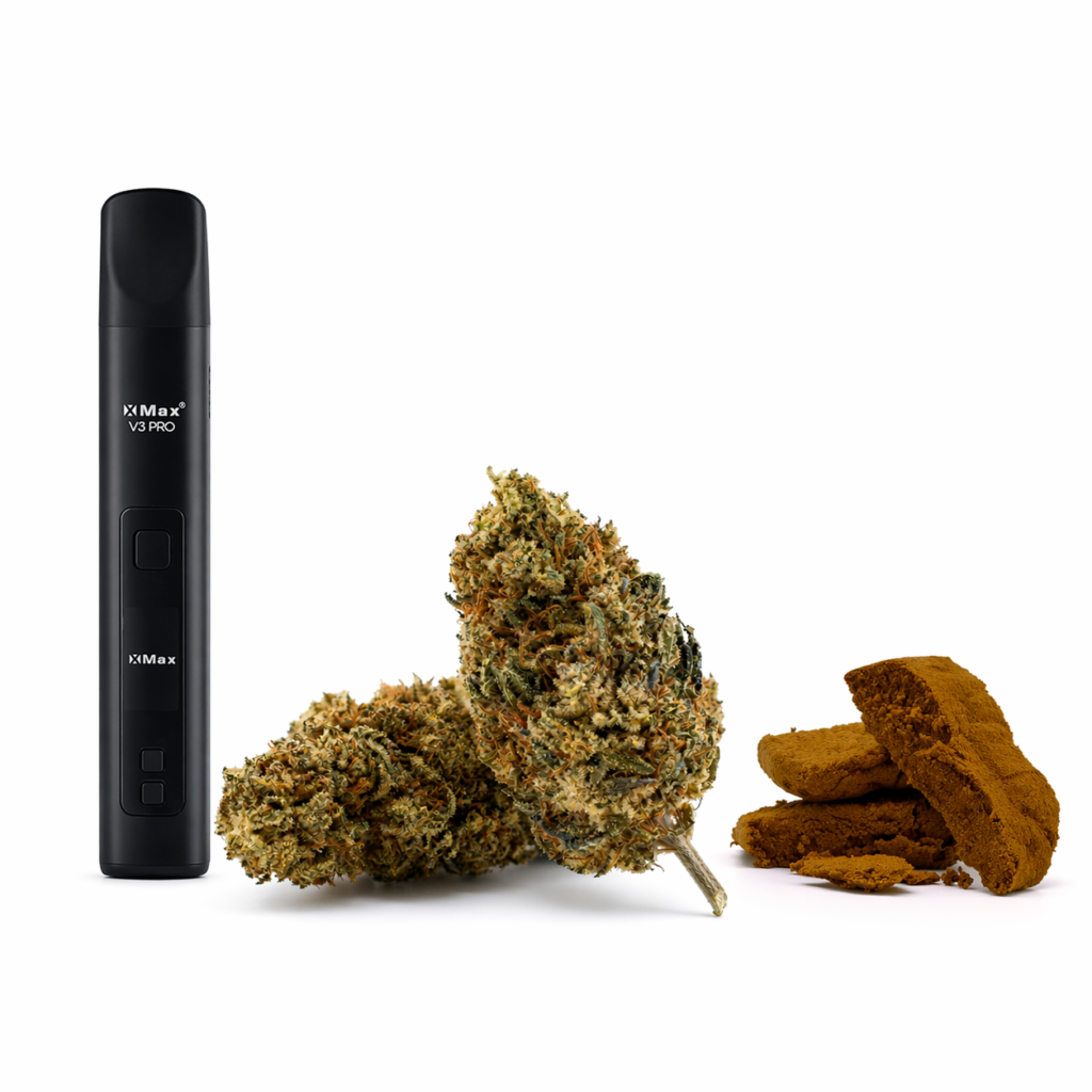 kit vaporizador cbd xmax v3 pro con flor velvet y hash desert dust